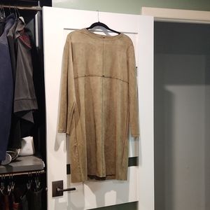 Faux-suede Long sleeve dress Large